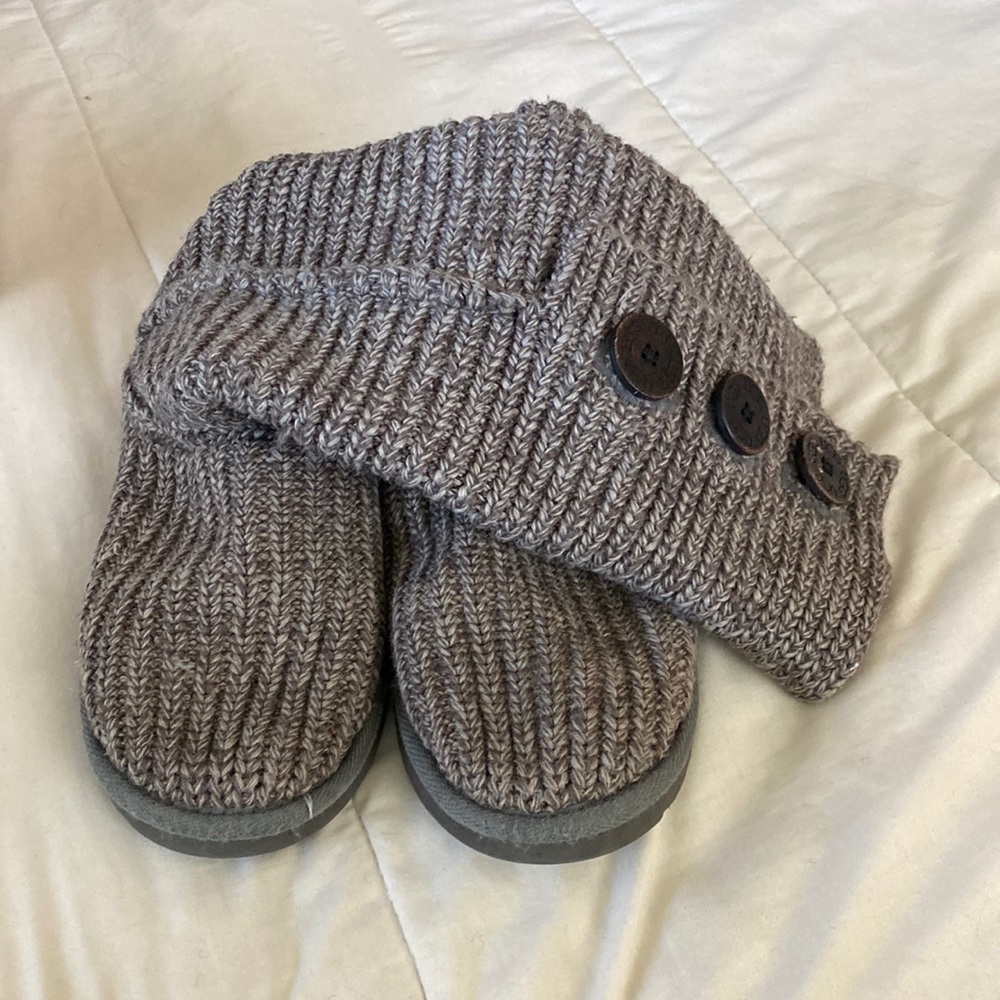 UGG grey knit boots